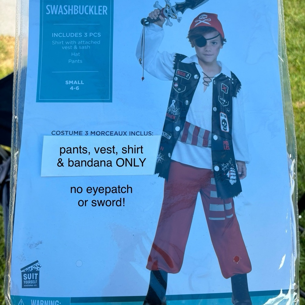 Swashbuckler Pirate Costume for Kids - Red and Black